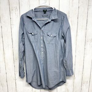J. Crew Women's S Chambray Long Sleeves Light Denim Chambray Tunic Shirt Blue